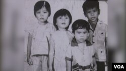 The oldest of four siblings, Seng Luangrath (far left) started cooking for her family at seven years old. (Photo: J. Soh / VOA)