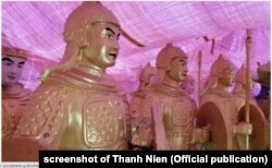 Tượng binh lính thời xưa do công ty Liên Minh mua của khu du lịch Đại Nam, tháng 8/2020
