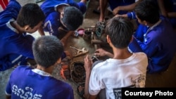 Juveniles engaged in a vocational training organized by This Life Cambodia. (Courtesy Photo)