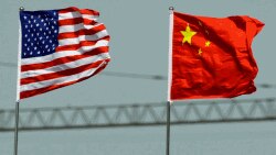 US China flags