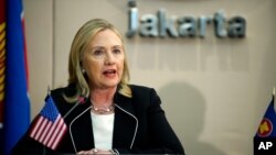 Ngoại trưởng Mỹ Hillary Rodham Clinton phát biểu tại cuộc họp ở Jakarta, Indonesia, ngày 4/9/2012