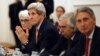 U.S. Secretary of State John Kerry meets with foreign ministers of Germany, France, China, Britain, Russia and the European Union during the Iran talks meetings at a hotel in Vienna, Austria, July 7, 2015.