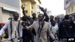 Une manifestation, à Dakar, le 19 avril 2018.
