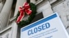 A sign is displayed at the National Archives building that is closed because of a U.S. government shutdown in Washington, Dec. 22, 2018.