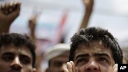 반정부 구호를 외치는 예멘 시위대
