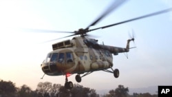 FILE - This undated photo shows a Russian-made MI-17 Pakistan Army helicopter landing in Islamabad, Pakistan.