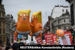 لندن میں صدر ٹرمپ کے خلاف مظاہرہ۔ 4 جون 2019