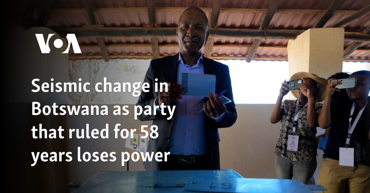 Seismic change in Botswana as party that ruled for 58 years loses power