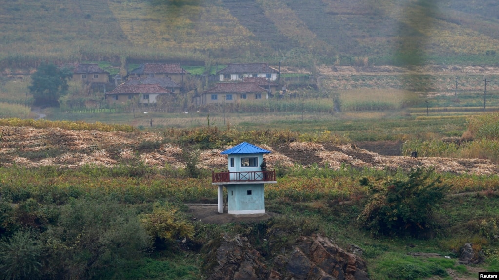 Một đồn biên phòng Triều Tiên ven sông Áp Lục giữa Triều Tiên và Trung Quốc (ảnh tư liệu, 2014). 
