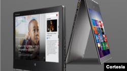 La nueva Lenovo Yoga Pro 3 de Microsoft puede verse y utilizarse prácticamente en cualquier posición. 