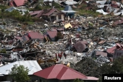 Kawasan terdampak gempa bumi di Petabo, Palu, Sulawesi Tengah, dilihat dari udara, 7 Oktober 2018. (Foto: dok)