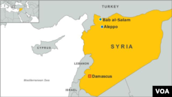 Map showing the location of Bab al-Salam, Syria