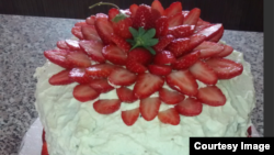 strawberry and cream cake baked by Tendai Mashonga