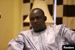 FILE - Gambian President-elect Adama Barrow is shown during an interview in Banjul, Gambia, Dec. 12, 2016.