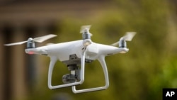 A drone hovers in Philadelphia, May 4, 2017.