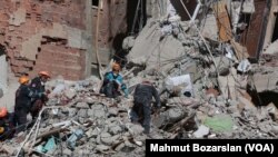Nhà cửa đổ nát trong trận động đất mạnh ở tỉnh Elazig của Thổ Nhĩ Kỳ hôm 24/1/2020.