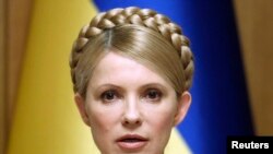 FILE - Ukraine's Prime Minister and presidential candidate Yulia Tymoshenko chairs a cabinet meeting in Kiev, February 11, 2010.