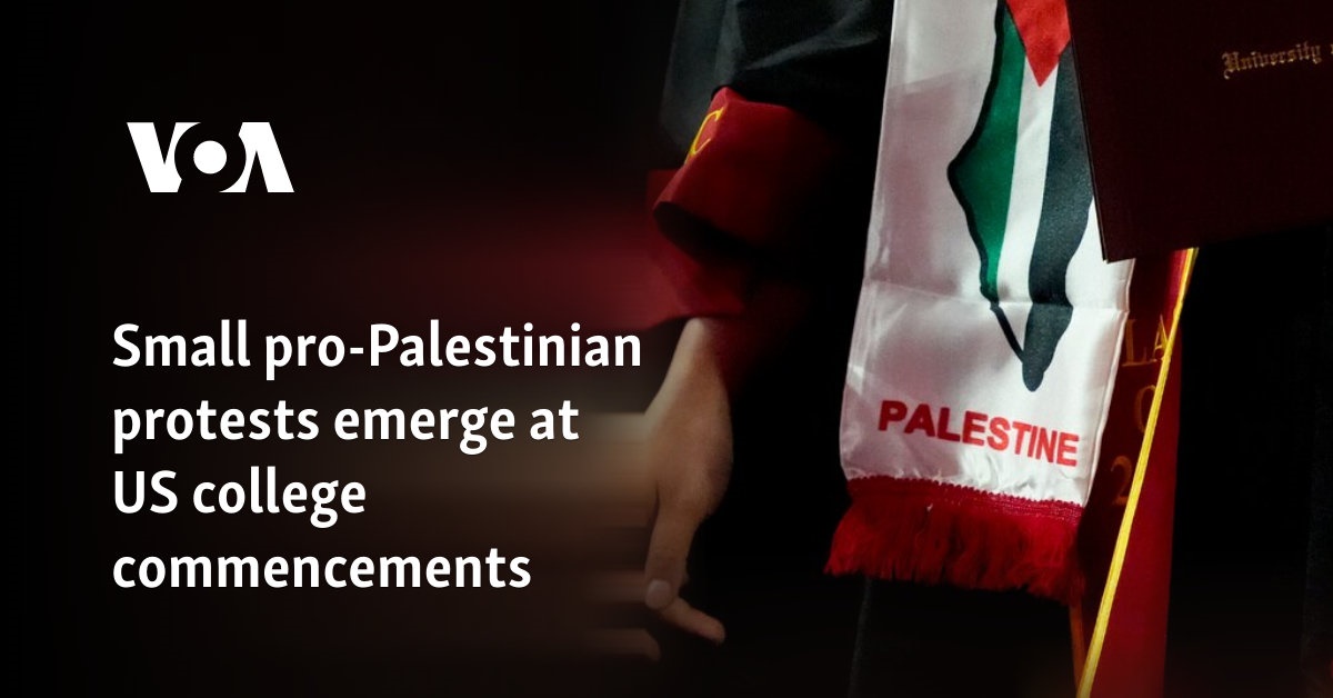 Small pro-Palestinian protests emerge at US college commencements