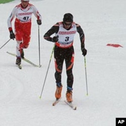 Seattle resident Roberto Carcelen, (number 3), crosses the finish line at the 2009 World Championships in the Czech Republic