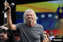 Sir Richard Branson attends the "Venezuela Aid Live" concert near the Tienditas cross-border bridge between Colombia and Venezuela, in Cucuta, Colombia, Feb. 22, 2019.