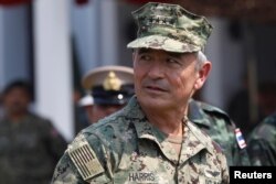 FILE - U.S. Admiral Harry Harris, commander of the Pacific Command attends the opening ceremony of the Asia-Pacific multilateral military exercise known as Cobra Gold, at Sattahip Royal Thai Marine Corps Base in Chonburi, Thailand, Feb. 14, 2017.