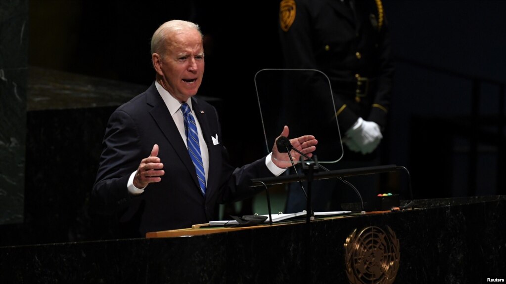 Tổng thống Hoa Kỳ Joe Biden phát biểu tại LHQ hôm 21/9/2021.