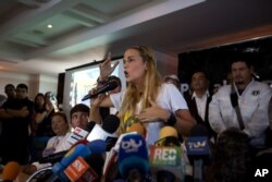 Lilian Tintori, esposa del encarcelado líder de Voluntad Popular, Leopoldo López. Nov. 26, 2015.