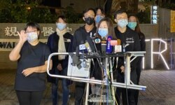 香港醫管局員工陣線表示2月5日早上10時將會到特首辦要求與林鄭月娥會面。（美國之音湯惠芸攝）