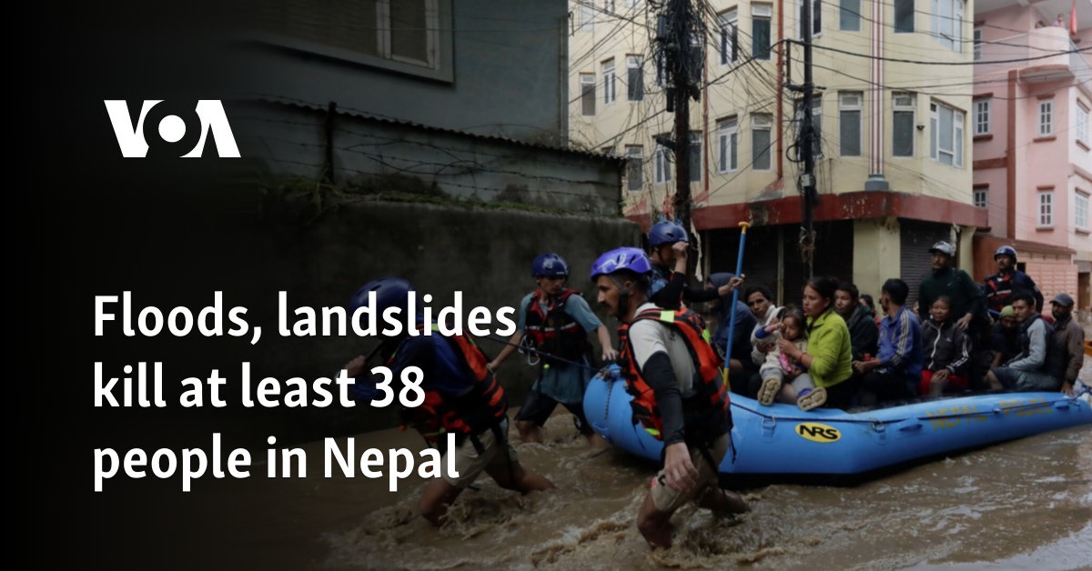 Floods, landslides kill at least 38 people in Nepal