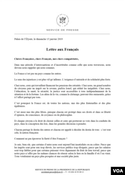 Fransa Cumhurbaşkanı Emmanuel Macron'un Fransa halkına yazdığı mektup