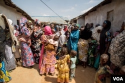 Women in a village outside of the Kaduna State capital celebrate ahead of the marriage of 14-year-old Basira Bello to 30-something year-old Salihu Amiru. (C. Oduah/VOA)