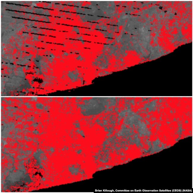 Satellite imagery shows the growth of Accra’s urban area between 2010 and 2018. The government is using satellite technology to prepare for its first digital population and housing census in 2020.