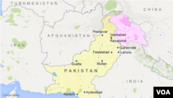 Bản đồ khu vực Pakistan.