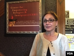 Mona Afary, executive director of the Center for Empowering Refugees & Immigrants (CERI) in Oakland, CA, before giving an interview with VOA Khmer, September 7, 2016. (Sophat Soeung/VOA Khmer)