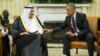 President Barack Obama, right, meets with King Salman of Saudi Arabia in the Oval Office of the White House, on Friday, Sept. 4, 2015, in Washington. The meeting comes as Saudi Arabia seeks assurances from the U.S. that the Iran nuclear deal comes with th