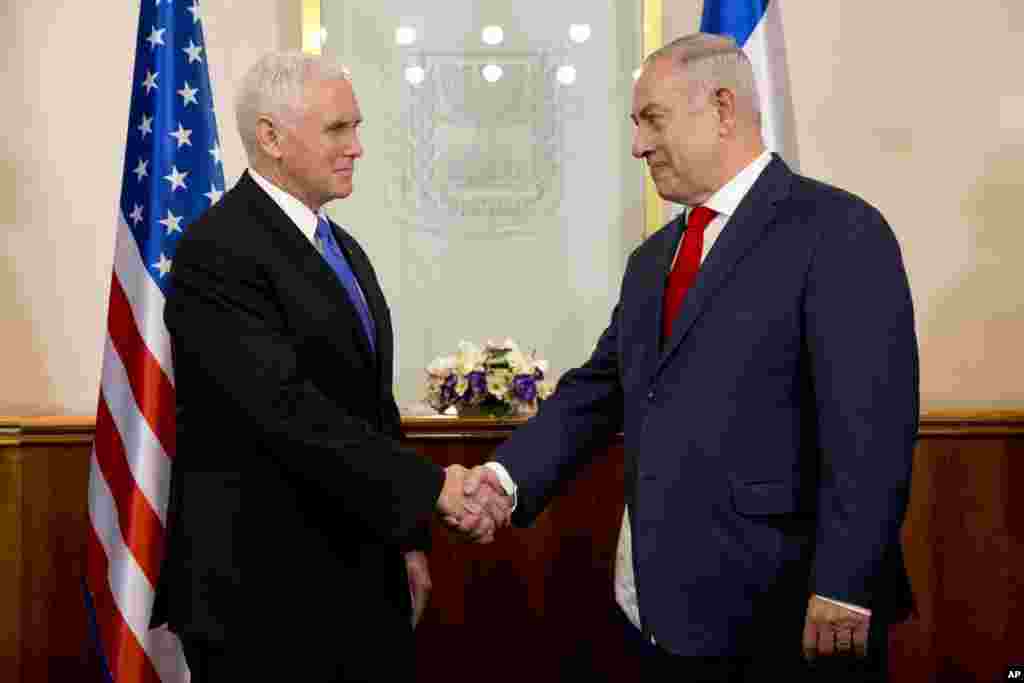 Mataimakin shugaban kasar Amurka Mike Pence ya gana da&nbsp; Firayim Ministan Isra&#39;ila Benjamin Netanyahu a birnin Qudus, ranar Litinin 22 ga watan Janairu, 2018