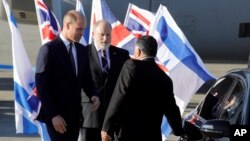 Britain's Prince William enters a vehicle upon his arrival at the Ben Gurion International Airport, near Lod, Israel, June 25, 2018. 