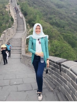 Nadya Kariza, penerima beasiswa pendidikan bahasa Mandarin di Capital Normal University, Beijing. (Foto: Courtesy/Dokumentasi Pribadi)
