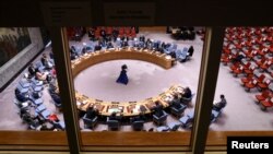 지난달 31일 뉴욕 유엔본부에서 안보리 회의가 열리고 있다.