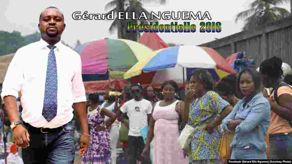 Gérard Ella Nguéma, ancien secrétaire exécutif du parti Union Nationale (UN), est l'un des plus jeunes candidats de la campagne.