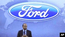 FILE - Raj Nair is seen during a product unveil at Ford Field in Detroit, Dec. 14, 2012.
