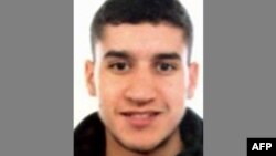 A handout picture released by the Catalan regional police "Mossos D'Esquadra" on August 18, 2017 shows Younes Abouyaaqoub, one of the suspects of the Barcelona and Cambrils attacks.