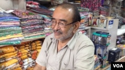 Shopkeeper Ganesh Singh in Haridwar says efforts are being made to educate people about not throwing plastic and other waste in the river or along its banks. (A. Pasricha/VOA)