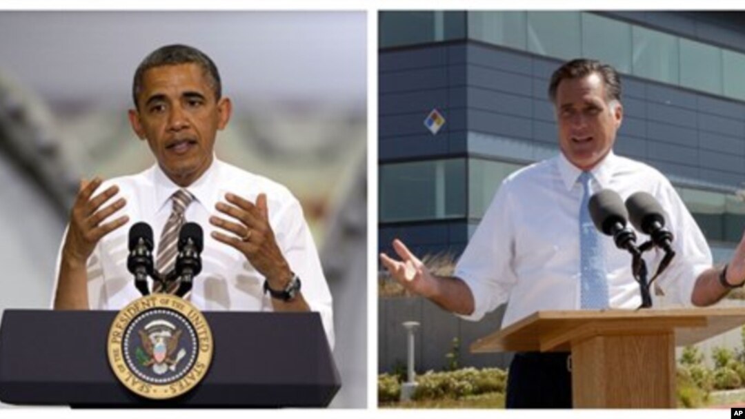 Presiden Obama dan kandidat Presiden partai Republik, Mitt Romney saling mengejek mengenai prestasi ekonomi lawan mereka dalam iklan politik di televisi (foto: dok).