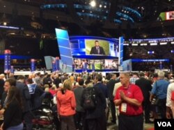 Brock Mealer, motivational speaker, speaks to delegates at party convention, in Cleveland, July 21, 2016.