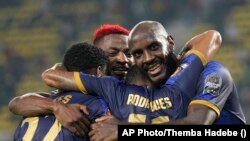 CAN 2021, Júlio Tavares, Cabo Verde celebrando golo marcado à Etiópia (9 Jan. 2022)