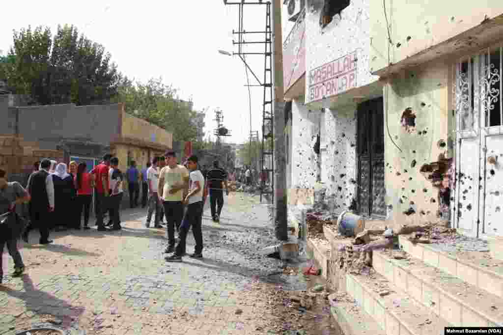 The town of Cizre in southteastern Turkey after weeklong curfew lifted