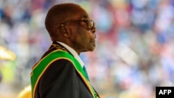 Le président du Zimbabwe Robert Mugabe à Harare, le 18 avril 2017.