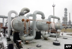 FILE - A general view of the gas production and transporting station on a gas-field near the Ukrainian city Poltava.