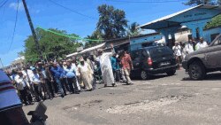 Viongozi wa upinzani Comoros wakiongoza maandamano Jumatano, Machi 27, 2019.
